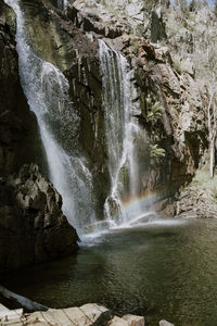 Scenic view of waterfall