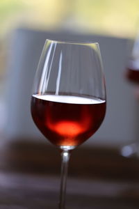 Close-up of beer in wineglass