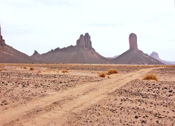 Scenic view of desert against sky