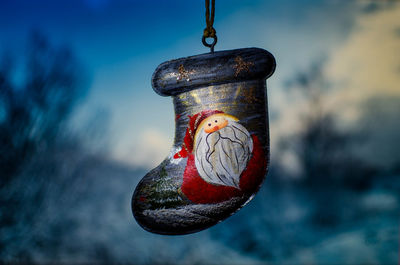 Close-up of bird feeder