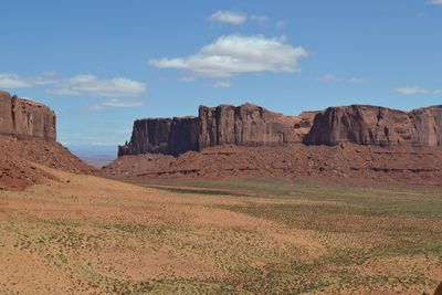 Scenic view of monument valley tribal park against sky