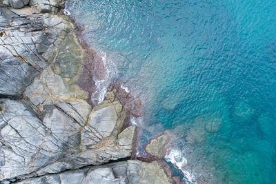 High angle view of sea