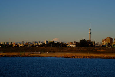 Scenic view of city against sky