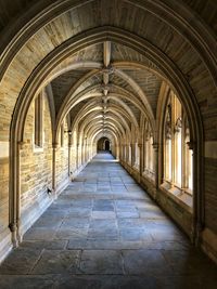 Empty corridor of historic building