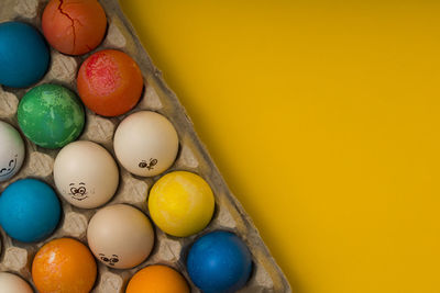 High angle view of multi colored candies