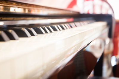 Close-up of piano keys