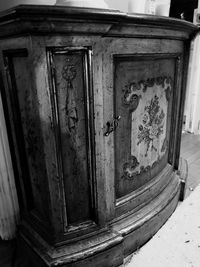 Close-up of abandoned door