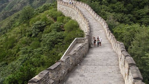 Tourists on great wall of china