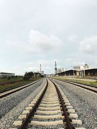 Railroad tracks against sky