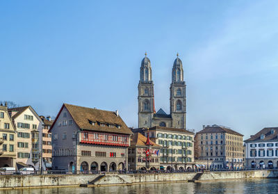 View of buildings in city against sky