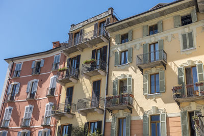 Low angle view of residential building against sky