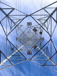 Low angle view of electricity pylon