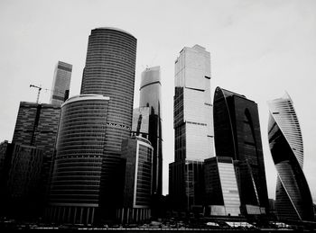 Low angle view of modern buildings against sky