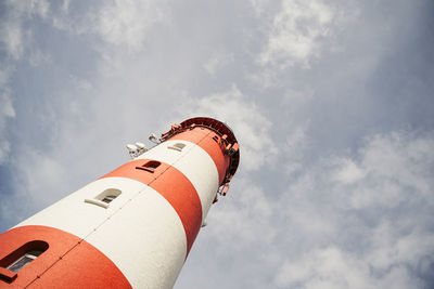 Low angle view of lighthouse against sky