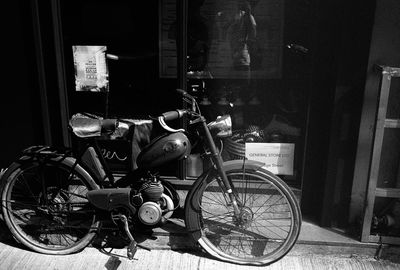 Bicycle parked in parking lot