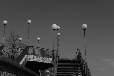 Low angle view of street light against sky