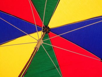 Low angle view of multi colored umbrella