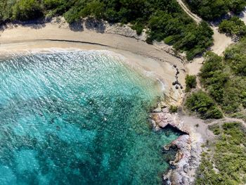 High angle view of beach