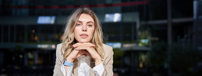 Young woman looking away