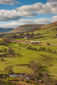 Scenic view of landscape against cloudy sky