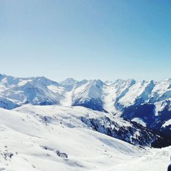 Scenic view of snowcapped mountains