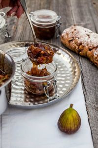 Close-up of food on table