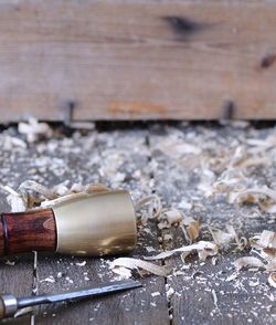 High angle view of cigarette on table