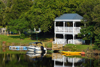 View of a boat on the lake