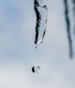 Close-up of frozen water