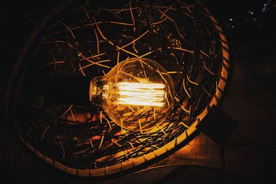 Close-up of illuminated light bulb