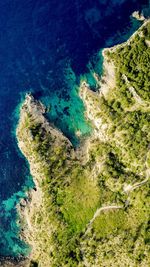High angle view of beach against sky