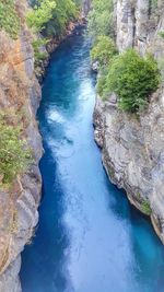 High angle view of waterfall