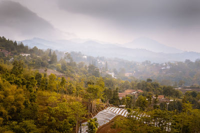 High angle view of townscape against sky