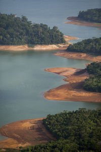 Aerial view of body of water - lake. high quality photo