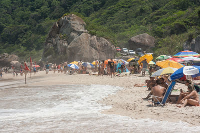 People enjoying in cave