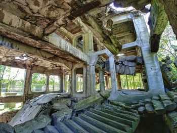 Low angle view of abandoned building