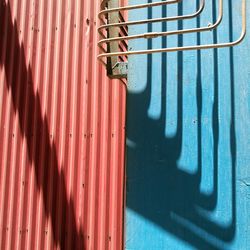 Close-up of red object on wall