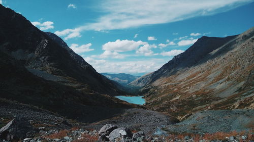 Scenic view of mountains against sky