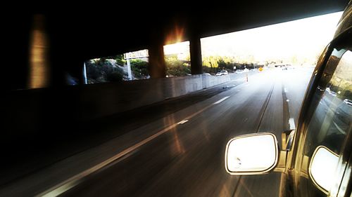 Cars moving on road