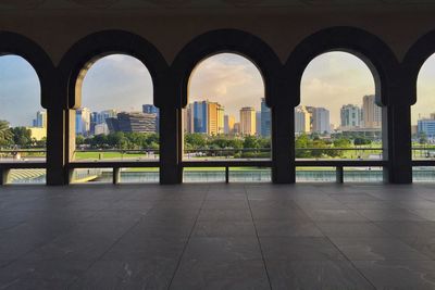 Architectural columns in city