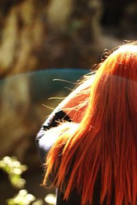 Close-up portrait of woman outdoors