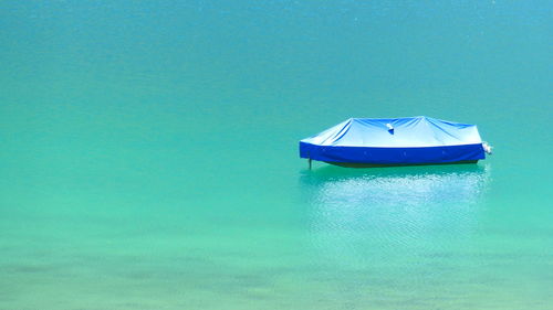 High angle view of boat in swimming pool