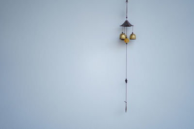 Low angle view of security camera against clear sky