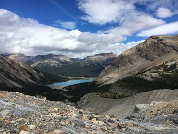 Scenic view of mountains against sky