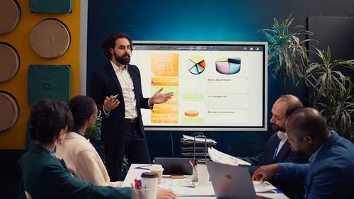 Business colleagues working in office