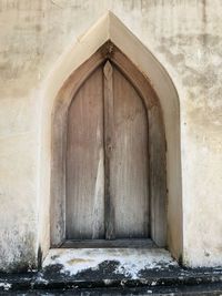 Closed door of old building