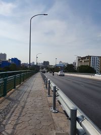 Street against sky in city