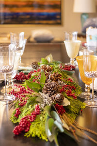 Close-up of meal served on table