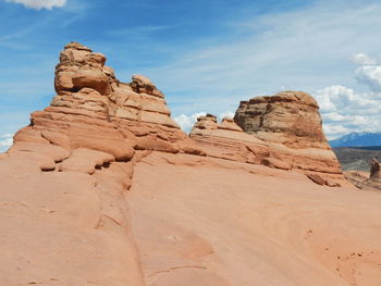 View of rock formations against sky