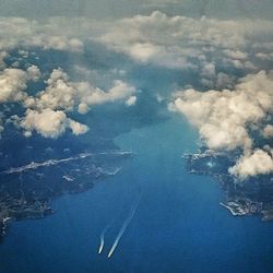 Aerial view of landscape against sky